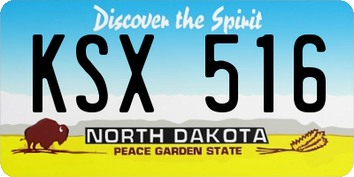 ND license plate KSX516