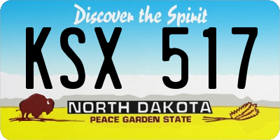ND license plate KSX517