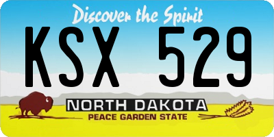 ND license plate KSX529