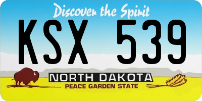 ND license plate KSX539