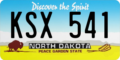 ND license plate KSX541
