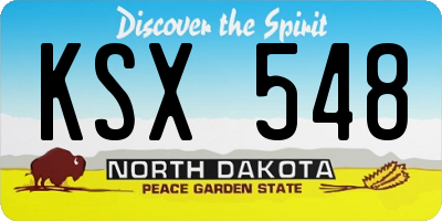 ND license plate KSX548