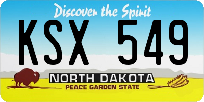 ND license plate KSX549