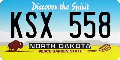 ND license plate KSX558