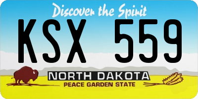 ND license plate KSX559