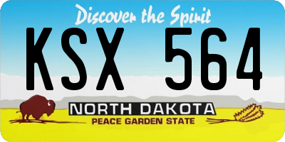 ND license plate KSX564