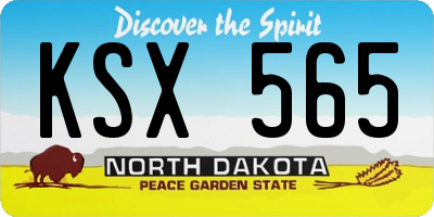 ND license plate KSX565