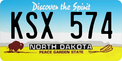 ND license plate KSX574