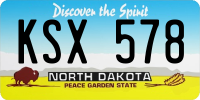 ND license plate KSX578