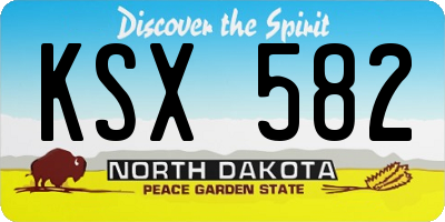 ND license plate KSX582