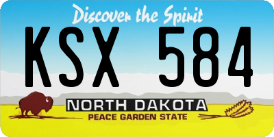 ND license plate KSX584