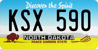 ND license plate KSX590