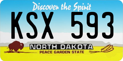 ND license plate KSX593