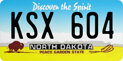 ND license plate KSX604