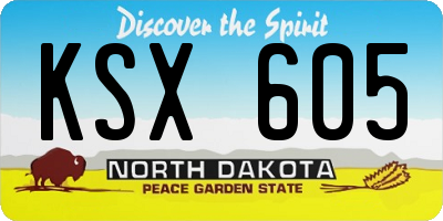 ND license plate KSX605
