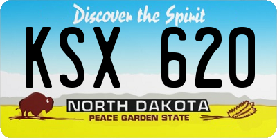 ND license plate KSX620