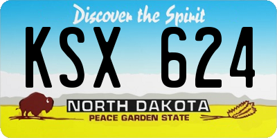ND license plate KSX624