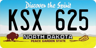 ND license plate KSX625