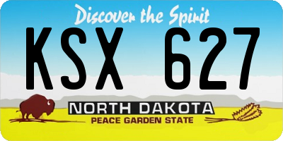 ND license plate KSX627