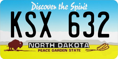 ND license plate KSX632