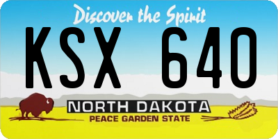 ND license plate KSX640