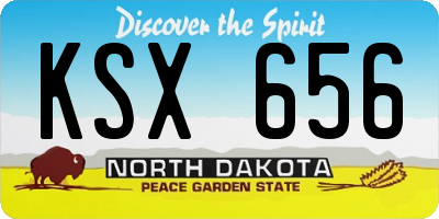ND license plate KSX656