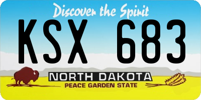ND license plate KSX683