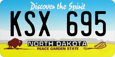 ND license plate KSX695