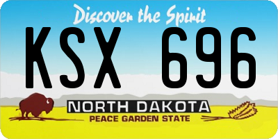 ND license plate KSX696