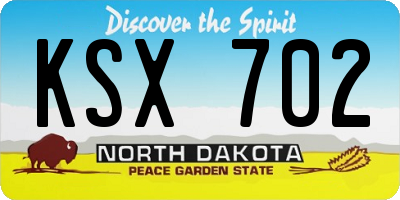 ND license plate KSX702
