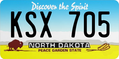 ND license plate KSX705