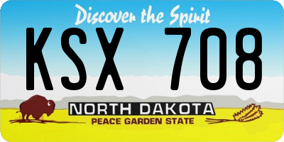 ND license plate KSX708