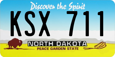 ND license plate KSX711