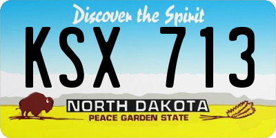 ND license plate KSX713