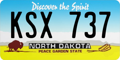 ND license plate KSX737