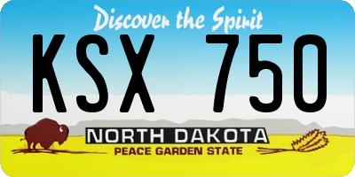 ND license plate KSX750