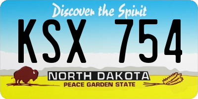 ND license plate KSX754