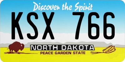 ND license plate KSX766