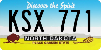 ND license plate KSX771