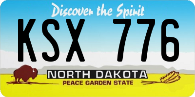 ND license plate KSX776