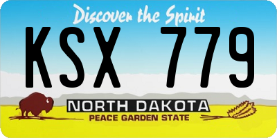 ND license plate KSX779