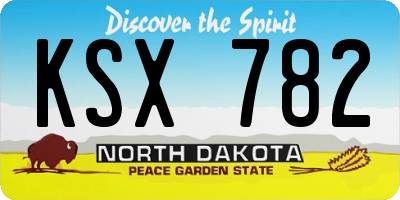ND license plate KSX782