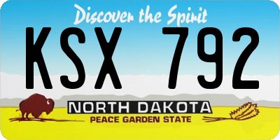 ND license plate KSX792