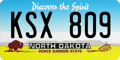 ND license plate KSX809