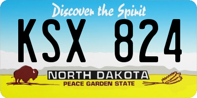 ND license plate KSX824