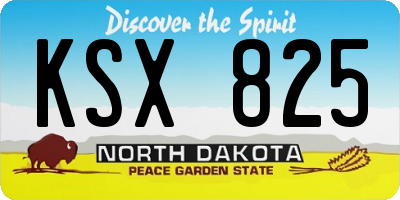 ND license plate KSX825