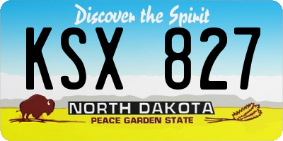 ND license plate KSX827