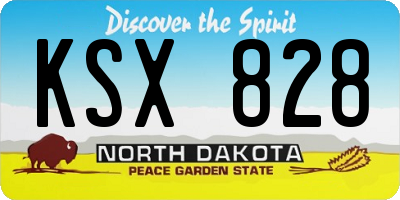 ND license plate KSX828