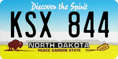 ND license plate KSX844