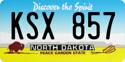 ND license plate KSX857